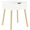 vidaXL Bedside Cabinet High Gloss White Nightstand Organiser