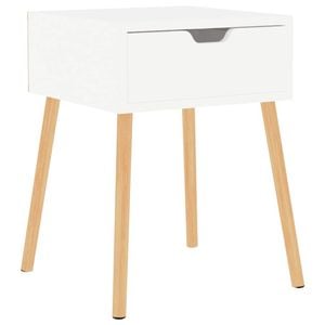 vidaXL Bedside Cabinet High Gloss White Nightstand Organiser