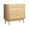 Oikiture 3 Chest Of Drawers Rattan Dresser Natural