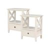 2-tier Bedside Table with Storage Drawer White