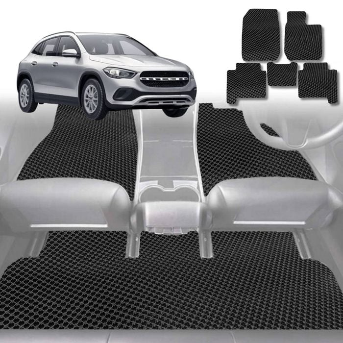6D Diamond Car Floor Mats for Mercedes-Benz GLA SUV (H247)2020-Current-Full Set-Black-Outback GT