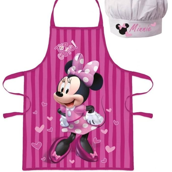 Disney Minnie Mouse Too Cute Kids Apron And Chef Hat
