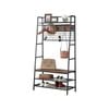 IHOMDEC 5-In-1 Hall Tree with Storage Bench & Hooks Brown
