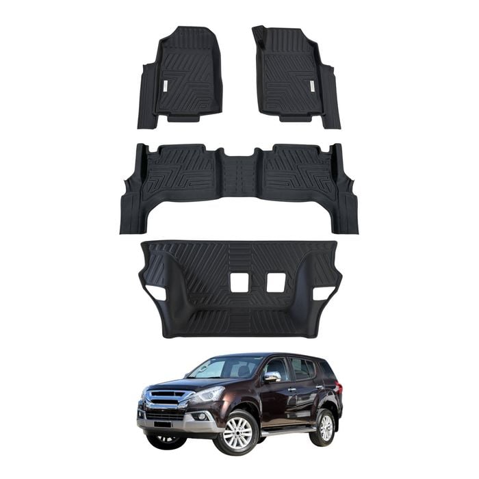 AUSGO 3-Row Set Car Floor Mats for ISUZU MUX MU-X 2013-2021 Floor Liners