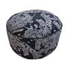 SOGA 50x30CM Black Round Soft Pouffe Seat Cushion Elegant Home Accent DÃ©cor Stylish Footstool