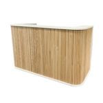 Modern Hotel Lobby HALO Reception Desk 180cm(W)x78cm(D)x105cm(H)- Oak & White