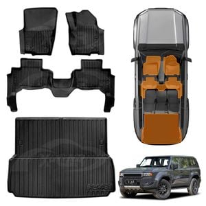 3D Floor Mats Boot Liner for Toyota Prado 250 Series 5-Seater 2024-Onwards Cargo Trunk Luggage Tray