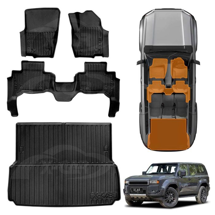3D Floor Mats Boot Liner for Toyota Prado 250 Series 5-Seater 2024-Onwards Cargo Trunk Luggage Tray