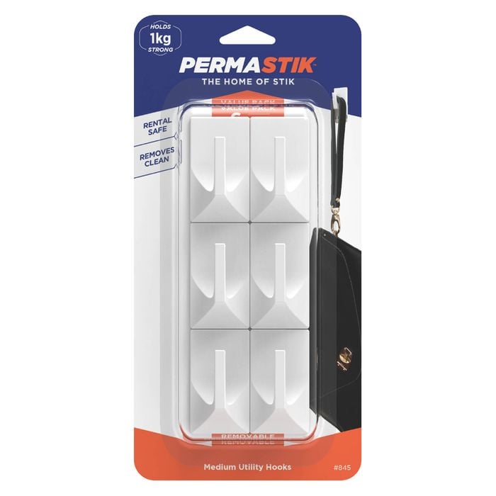 Permastik Medium Utility Hooks - 6 Pack