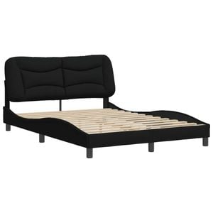 vidaXL Bed Frame without Mattress Black 137x187 cm Double Fabric