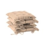 Harbour Housewares Square Dining Chair Seat Cushions - Pack Of 4