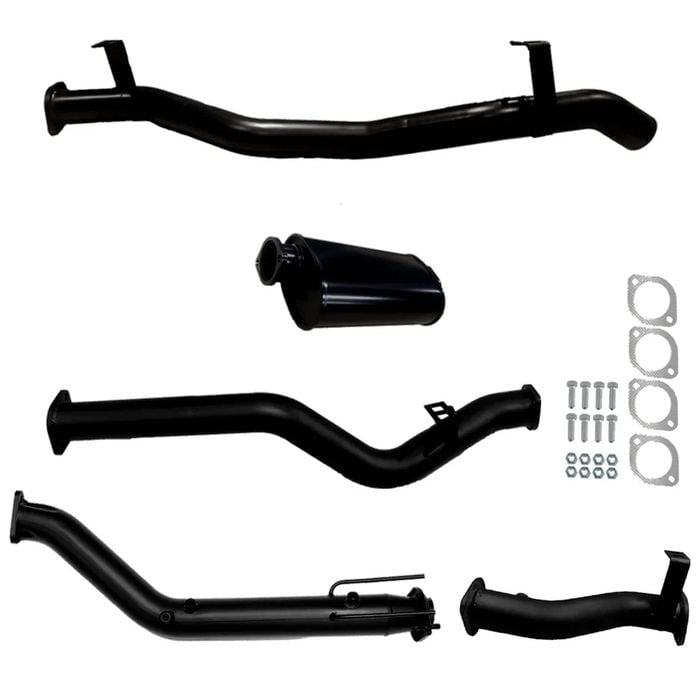 Ignite Exhausts Turbo Back For Toyota Landcruiser 79 Series V8 D/cab No Cat & Muffler Black Aluminised Steel