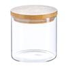 Argon Tableware Glass Storage Jar - Wooden Lid - 550ml - Modern Round Scandi Organisation Container Glass Jar