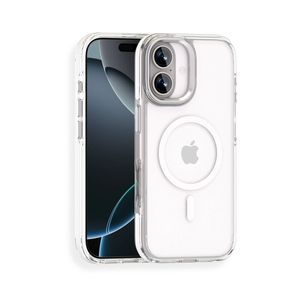 For Apple iPhone 17 Magsafe Magnetic Back Case Shockproof Protective Clear Cover (White)
