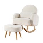 Artiss Armchair Rocking Ottoman White