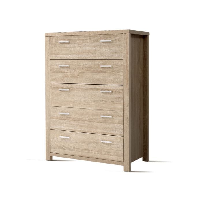 Storage Cabinet Chest of 5 Drawers Dresser Tallboy Pine