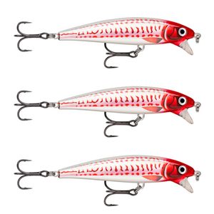 3x Rapala 10cm X Rap Magnum Cast Hard Body Casting Fishing Lures - HD Red Head
