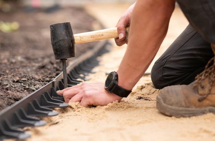 Install the garden edging.
