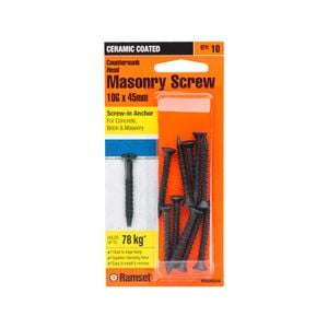 Ramset 10g x 45mm Black Ankascrew - 10 Pack