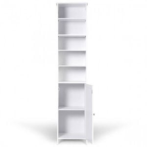 Costway Slim Storage Cabinet Laundry Cupboard Display Shelf Tallboy White