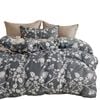 Bloomington 300TC Gardenia Charcoal Reversible Cotton Quilt Cover Set King