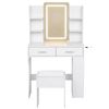 Artiss Dressing Table Led Vanity Desk Set Stool White
