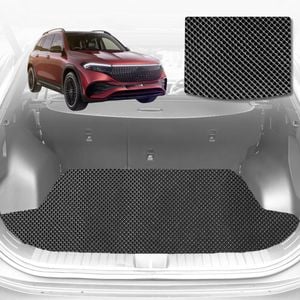 6D Diamond Car Boot Mat for Mercedes-Benz EQB SUV (X243)2022-Current-(3rd Row folded/5 seater)-Cargo Mat-Black-Outback GT