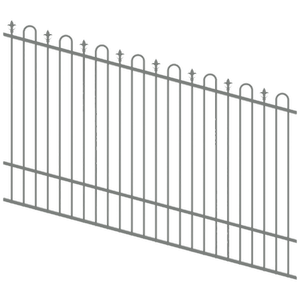 ProtectorAl 1201 - 2400 x 1500mm Palladium Silver Raked Up to 15º Loop And Spear Top Pool Fence Panel