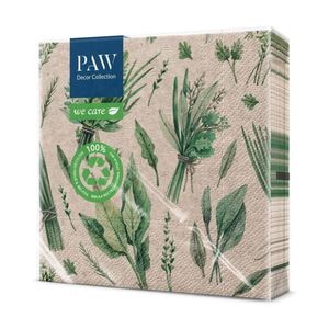 20pc Paw Herbal Design 33x33cm Eco-Friendly 3-Ply Strength Napkins