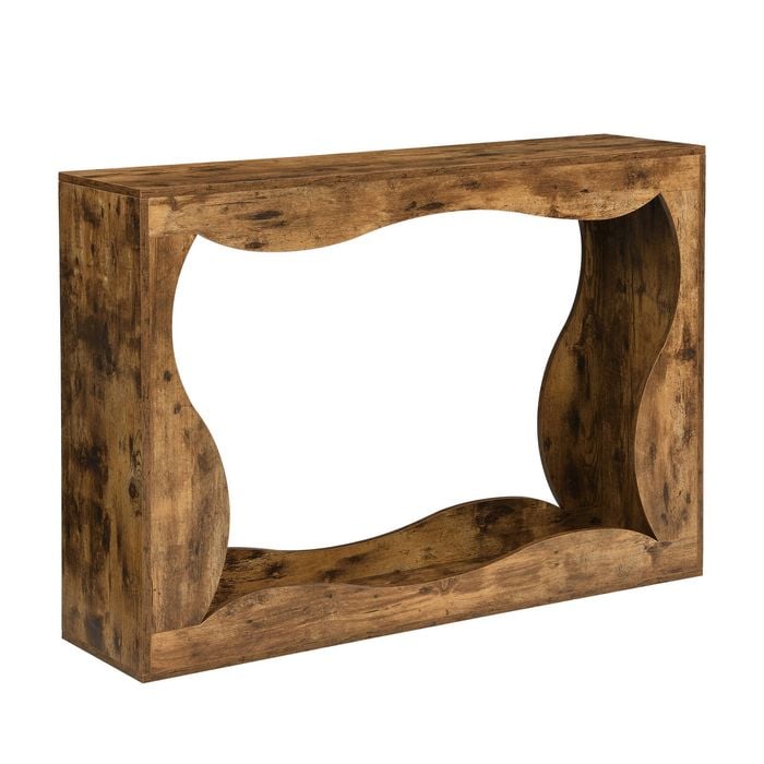 HOMFURN Farmhouse Console Table Storage Brown