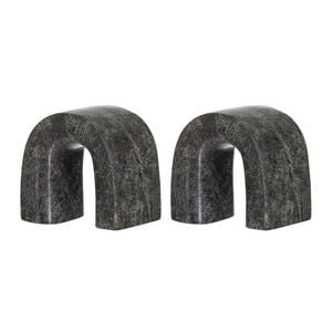 Amalfi Boyd Stone Book Ends 2pcs Set Grey & Green 11.5x7.6x11.5cm