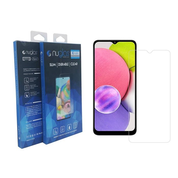 Nuglas Screen Protector Full Cover Premium Tempered Glass 9h For Galaxy A03s