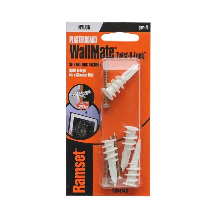 Ramset Wallmate Twist N Lock - 4 Pack