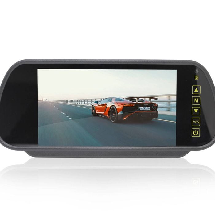 Elinz 7" Rearview Mirror Monitor 12V 24V 3 Video Inputs Car Truck Caravan