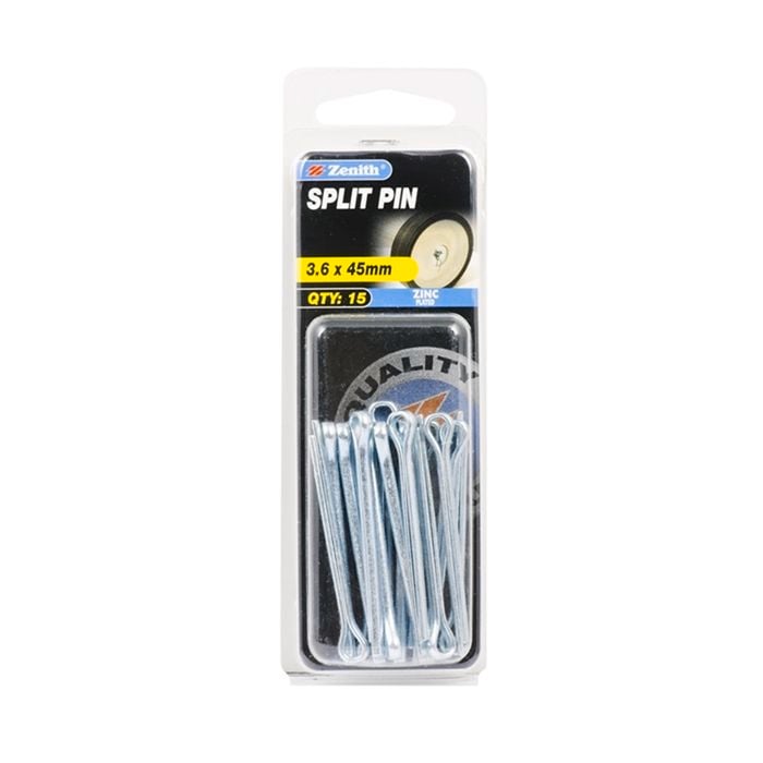 Zenith 3.6 x 4.5mm Zinc Plated Split Pin - 15 Pack
