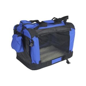 Yes4pets Xxl Foldable Soft Dog Cat Puppy Crate Carrier With Curtain-blue