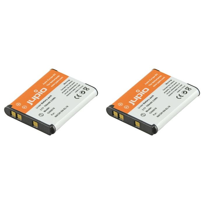 2PK Jupio Li-Ion 3.7V 700mAh Rechargeable Battery For Nikon EN-EL19 Camera