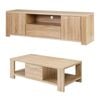 Artiss Tv Unit & Coffee Table Set Storage Drawer Pine