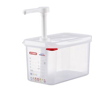Araven Sauce Dispenser With Pump 30ml 1/4gn 4.3l Polypropylene Commercial Kitchen Storage
