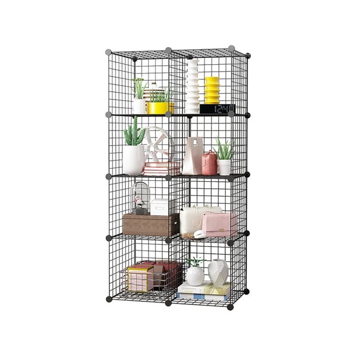 SOGA Black Portable 8-Cube Storage Organiser