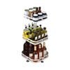 SOGA 3 Tier White Steel Rotating Kitchen Countertop Organiser Shelf