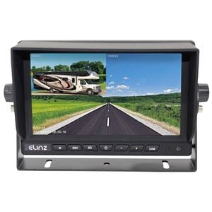 Elinz 7" 1080P AHD Splitscreen Monitor DVR 12V 24V Sunshade Truck Caravan