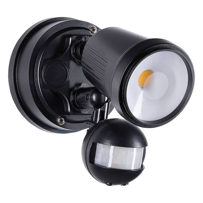 Brilliant Black Raptor III Single LED Sensor Light