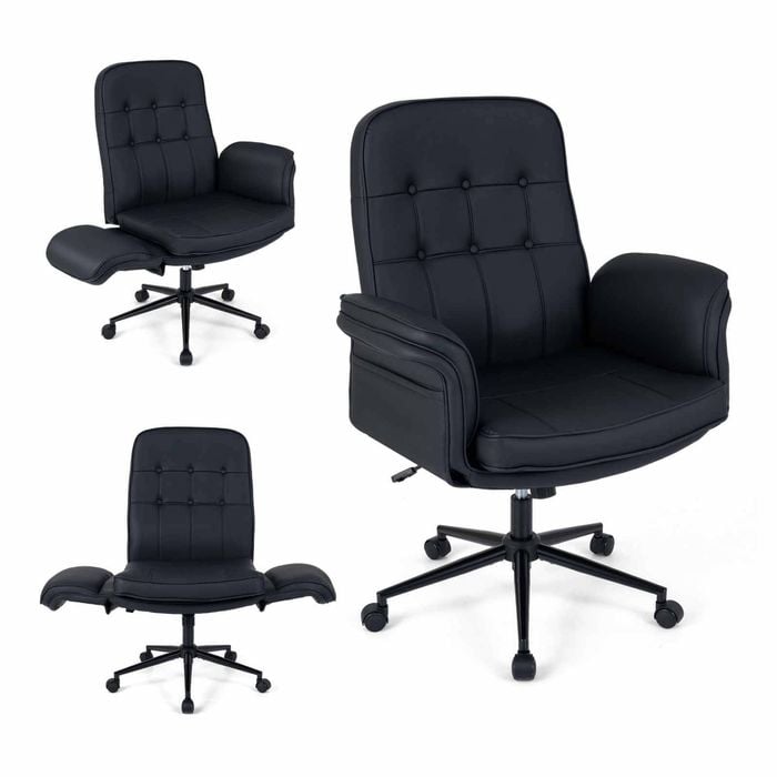 Costway Computer Desk Chair Adjustable Swivel Vanity 5-Position Armrest