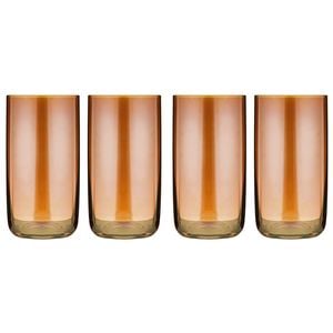 2x 2pc Tempa Verity Highball Tumbler Drinking Glass Set - Amber