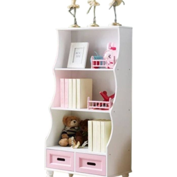 All 4 Kids Gloria Pink Bookcase Book Shelf Storage Unit