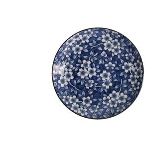 Tokyo Design Porcelain Round Plate Blue Sakura 21cm Microwave Safe