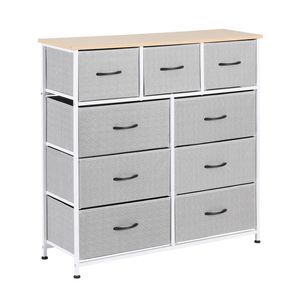 Artiss 9 Chest of Drawers Storage Cabinet Light Grey