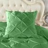 CottonMore 2pcs of 100% Cotton Green Pinch Pleated Euro Cushion Covers 65x65cm