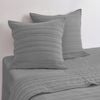 Dreamaker Superfine Washed Microfibre Stripe Quilted European Pillowcase Twin Pack Charcoal
